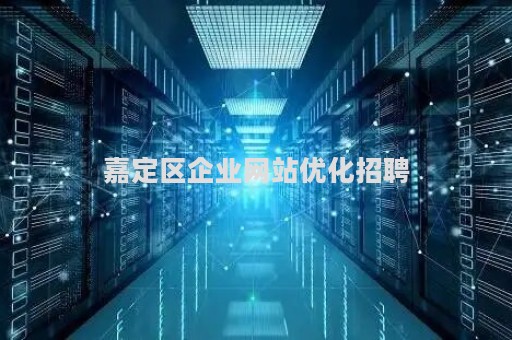 嘉定区企业网站优化招聘（嘉定公司招聘）