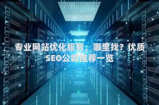 专业网站优化服务，哪里找？优质SEO公司推荐一览