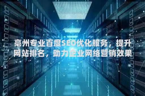 亳州专业百度SEO优化服务，提升网站排名，助力企业网络营销效果显著